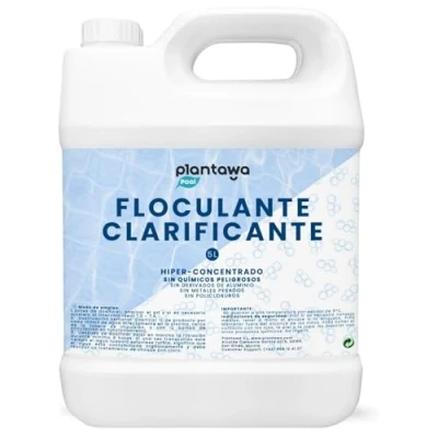 Imagen de PLANTAWA Floculante Líquido para Piscinas 5L Eliminador de Turbidez. Piscina y SPAs. Clarificante Agua. Libre Químicos Nocivos. Clarificador Agua Todo en Uno.
