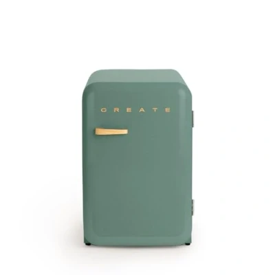 Imagen de CREATE / RETRO FRIDGE 83.5 WOOD/Frigorífico verde sage maneta madera 98W, bajo consumo, 2 estantes, regulador temperatura, botellero, 56x54x84cm