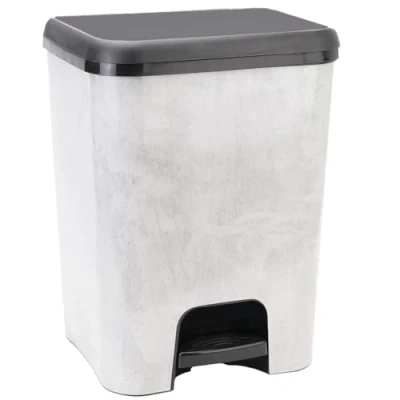 Imagen de COM FORT HOUSE Cubo de Basura con Pedal Capacidad 26 litros Reciclaje Color Cemento Orgánico Cocina 1 unidad Piezas Extraíbles Limpieza Fácil
