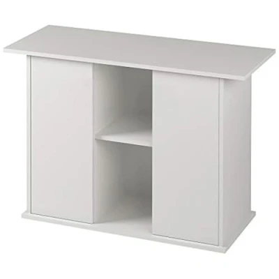 Imagen de Ferplast Mueble de soporte para acuario STAND DUBAI 100 con puertas y repisas, Pies regulables, Superficie apoyo resistente al agua, 101 x 41 h 73 cm, Madera Blanca