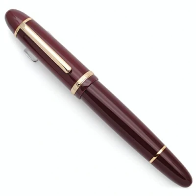 Imagen de JINHAO X159 Pluma estilográfica de resina con convertidor tinta (plumín extrafino, rojo vino clip dorado)