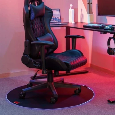 Imagen de NanoRS RS171 Alfombrilla para Silla de Juegos con Retroiluminación RGB, Diámetro: 100 cm, Protección del Suelo, Protectora el Almohadilla Oficina