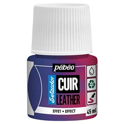 Imagen de Pebeo Setacolor cuero Pintura acrílica para y polipiel Personalización de bolso, zapato, zapatilla Resistente a los arañazos, pliegues al frote Efecto duocromo Rosa/Azul 45 ml