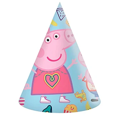 Imagen de Procos Peppa Pig Messy Play Sombreros de cono papel, 6 piezas, multicolor, PR91996
