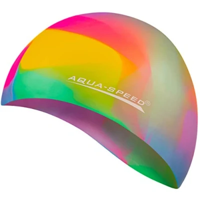 Imagen de Aqua Speed Bunt Set Gorro de baño + Pequeño Toalla Microfibra Gorra natación Unisexo 61º Colorido / 54