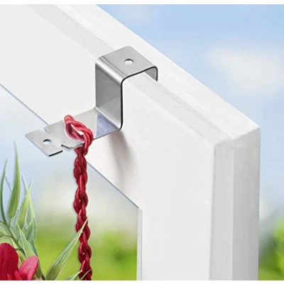 Imagen de Maximex Juego de 2 ganchos para ventanas, adecuados marcos ventanas hasta 1,8 cm, fácil decoración y puertas, sin necesidad pegar