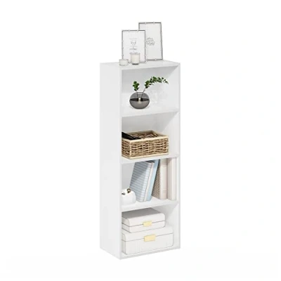 Imagen de Furinno Luder Estantería Abierta para Almacenamiento, Engineered Wood, Blanco, 4 Pisos