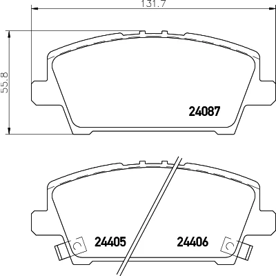 Imagen de HELLA 8DB 355 006 911 Juego de pastillas freno con avisador acústico desgaste tornillos pinza HONDA: CIVIC 8 Hatchback
