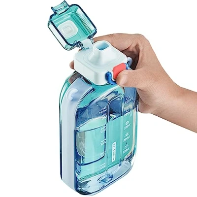 Imagen de botella de agua deportiva 700 ml, a prueba fugas y sin BPA, para gimnasio, viajes, picnic, camping, senderismo (azul)
