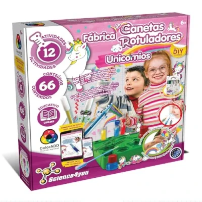 Imagen de Science4you Fábrica de Rotuladores Unicornios Taller Los Bolígrafos Niños, 65+ Contenidos y Tatuajes Temporales Unicornios, Juguetes para Niños 6+ años, Haz Lavables