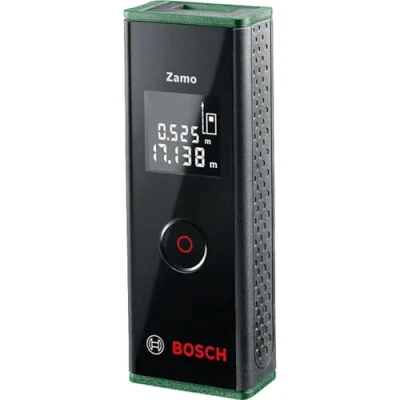 Imagen de Bosch medidor láser Zamo con Adaptador de Ruedas y líneas (medición fácil precisa hasta 20 m, 3.ª Gen.)