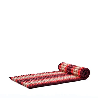 Imagen de LEEWADEE Colchon Plegable Futon para Dormir, Esterilla Fitness Gruesa, Mattress De Kapok, 190 x 70 cm, Rojo