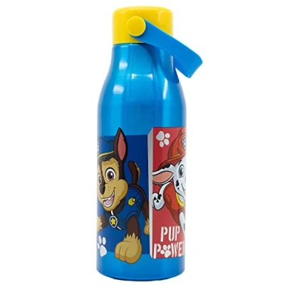 Imagen de Botella de agua infantil aluminio 760 ml con asa en el tapón La Patrulla Canina