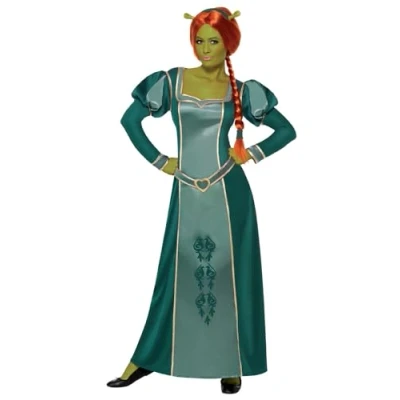 Imagen de Smiffys Disfraz de Fiona Shrek, Verde, con vestido, peluca y diadema