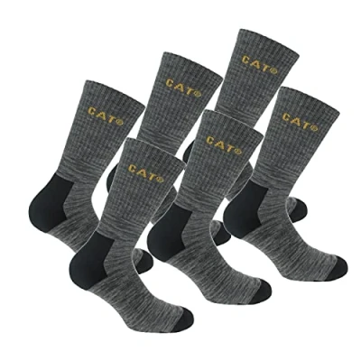 Imagen de Caterpillar Boot Socks 6 pares de calcetines algodón elástico, puntera y talón reforzados, adecuados para botas (Antracita, 39 42)