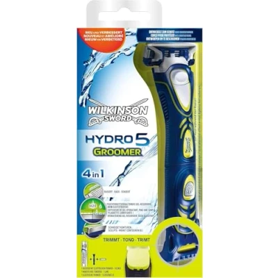Imagen de Wilkinson Sword Hydro 5 Groomer Maquina de afeitar hojas con recortador eléctrico y depósito gel para máxima hidratación