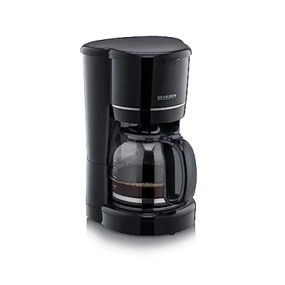 Imagen de SEVERIN Cafetera de goteo para 10 tazas, filtro / americana Con jarra cristal antigoteo 1,25, placa calefactora y desconexión automática, Negro, KA 4320