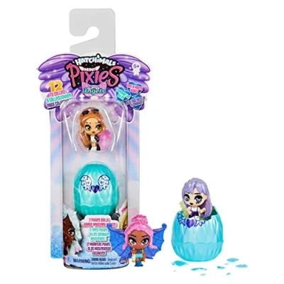 Imagen de Hatchimals Mini Pixies Paquete de 2 muñecas coleccionables 1.5 Pulgadas con alas para Mezclar y Combinar (los Estilos Pueden Variar)