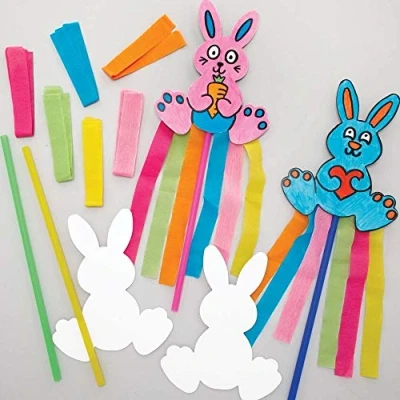 Imagen de Baker Ross Varitas de Conejo Paquete 8, Manualidades Pascua para Niños (AX752)