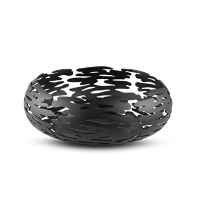 Imagen de ALESSI BM02 B Barknest, Cesto redondo en acero colorado con resina epossidica, negro