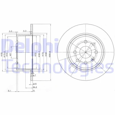 Imagen de DELPHI BG2637 Disco de freno 270 10 4 macizo aceitado sin procesar cojinete rueda, anillo sensor ABS OPEL: Calibra A, Vectra A Berlina