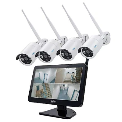 Imagen de Kit de videovigilancia PNI House WiFi650: 4 cámaras Full HD Wi Fi P2P y Monitor LCD 12 Pulgadas