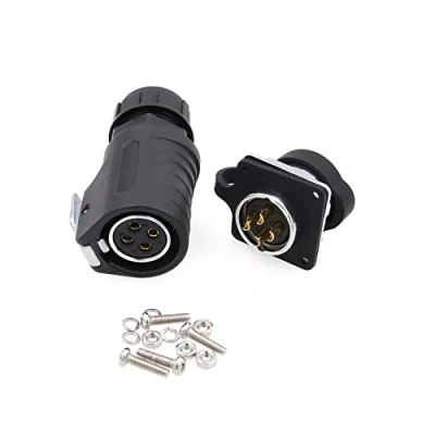 Imagen de ZBLZGP LP20 Conector Impermeable de Aviación IP65 Carga Panel Solar Conexión Rápida Macho y Hembra LED Energía al Aire Libre (4pin, Feamle Plug &amp; Male Socket)