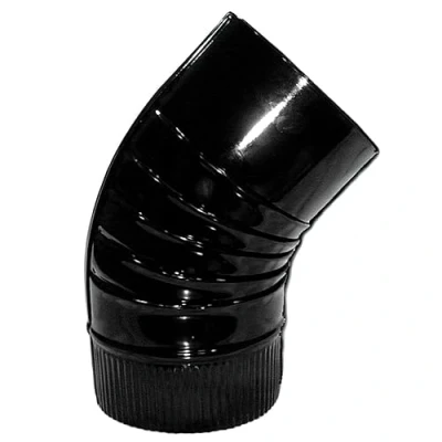 Imagen de WOLFPACK LINEA PROFESIONAL Codo Estufa Color Negro Vitrificado de 120 mm. 45.