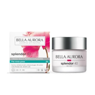Imagen de BELLA AURORA Crema de Día Multiperfeccionadora Bella, para Piel Mixta Grasa, Hidratante, +40 Años, Uso Diario, Antimanchas y Antiedad, Protección SPF20, un Brillante Luminosa