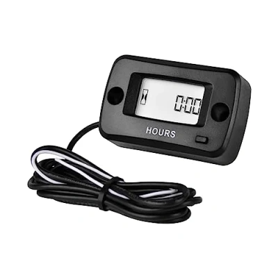 Imagen de Runleader Contador de horas digital para motor pequeño,temporizador servicio mantenimiento tractor jardín, generador motosierra, motores fuera borda,jetski, ATV,scooter,Go kart