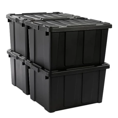 Imagen de Iris Ohyama 4 Cajas de Organización Alta Resistencia, 68L, Rojo, Grande, Duradero, Apilable, para Garaje, Estantes, Mudanza, Plástico, Utilidad, Herramientas, DDSKT 700