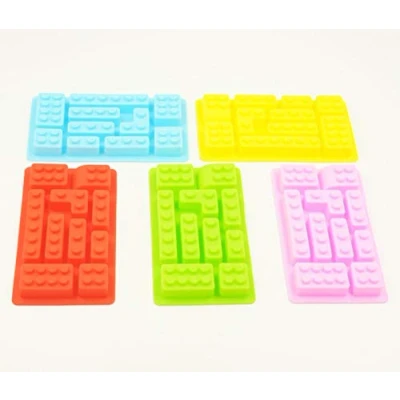 Imagen de Selecto Bake Building Bricks Bandejas de silicona para cubitos hielo, molde chocolate, caramelos decoración tartas y cupcakes fiesta infantil, bloques antiadherentes