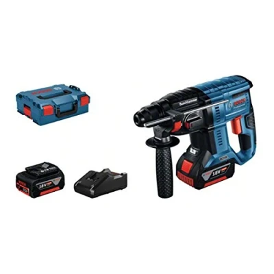 Imagen de Bosch Professional 18V System GBH 21 Martillo perforador a batería (Brushless, 2,0 J, Ø máx. hormigón mm, SDS plus, 2 baterías x 4,0 Ah, en L BOXX)