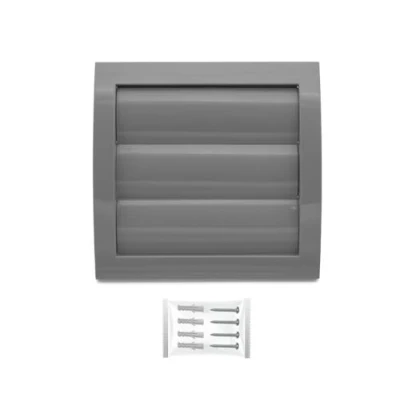 Imagen de H&amp;C VENT Rejilla Ventilación con Persiana de 150 x 150mm Conector │ Cubiertas Ventilacion Láminas Móviles Extractor Aire Acondicionado Conductos Pared Baño Mosquitera Exterior