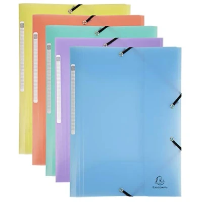 Imagen de Exacompta 55170E 1 Carpeta con gomas Polipropileno Pastel Chromaline 3 Solapas A4 Colores Surtidos