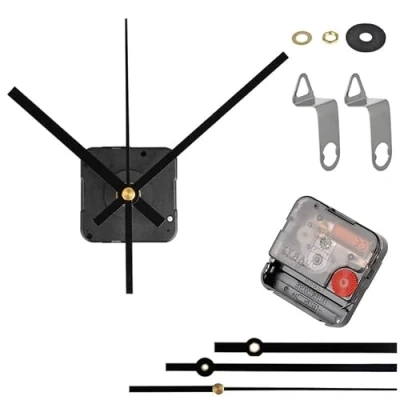 Imagen de QLOUNI 2 Conjuntos Movimiento de Reloj Cuarzo DIY Silencio 10mm Espesor Esfera y 20mm Longitud Eje Total