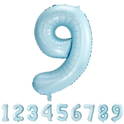 Imagen de Globos de Cumpleãnos 9 Azul,101 CM Globo Numeros Gigantes Grandes Decoracion,Globo Numero 9,Globos Niño Niña Adultos,Vuelan con Helio