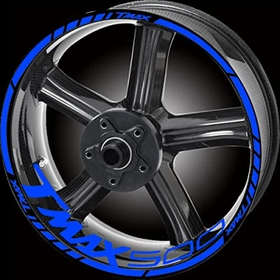 Imagen de YESKIT Adhesivos Decorativos modificados Kit De Pegatinas Reflectantes para Motocicleta Tmax, Calcomanías Llanta Rueda, Logo Tmax 530 500 560 Tmax530 Tmax500 (Color : 2)