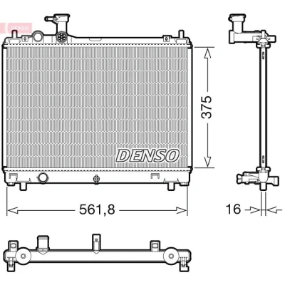 Imagen de DENSO DRM47044 Radiador, refrigeración del motor 375 586 16