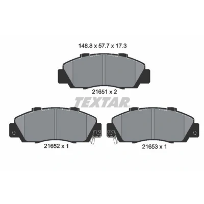 Imagen de TEXTAR 2165101 Juego de pastillas freno con avisador acústico desgaste accesorios HONDA: CIVIC 6 Hatchback, Accord 7 Limousine