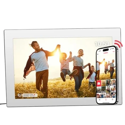 Imagen de Rollei Smart Frame WiFi 101 Mirror 10,1 Pulgadas Touch Marco de Fotos con aplicación Frameo para Compartir o vídeos Forma rápida y Sencilla Panel IPS,