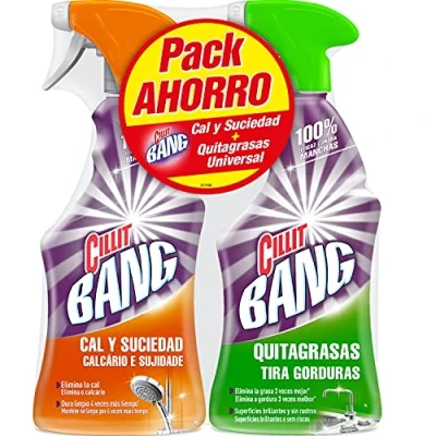 Imagen de Cillit Bang Quitagrasas y Cal Suciedad Limpiador cocina baño en spray, pack de 2 x 750 ml