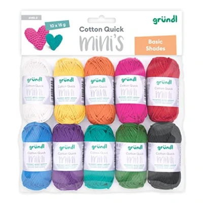 Imagen de Gründl lana Cotton Quick Mini Shades conjunto para tejer y ganchillo de 100% algodón 10 x 15 g, g /37 m, vistoso