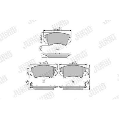 Imagen de JURID 573270J Juego de pastillas freno con avisador acústico desgaste sin accesorios OPEL: Insignia A Berlina, Astra J Hatchback