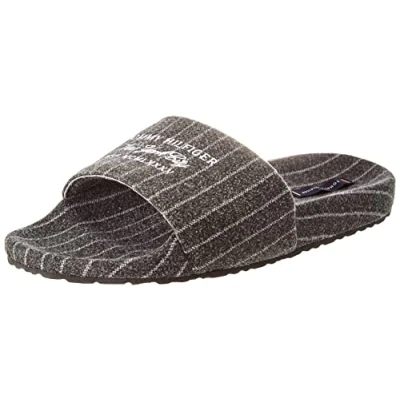 Imagen de Tommy Hilfiger Chanclas para Hombre Warm Felt Pool Slide Chancletas, Negro (Dark Ash), 43 Eu