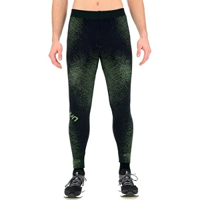Imagen de UYN Running EXCELERATION Long Pants, Men&#039;s, Negro/Amarillo Fluorescente, 2XL