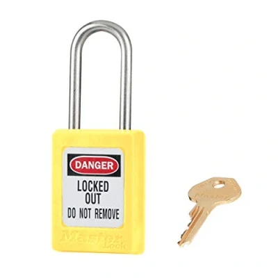 Imagen de Master Lock S31YLW Candado de Consignación Termoplástico para Instalaciones Mecánicas, Amarillo, Arco 3,8 x 1,6 cm