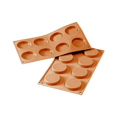 Imagen de silikomart SF029 Moldes de Silicona para Monoporciones FIORENTINE, Antiadherente, 8 Monoporciones, Pack 1 Molde Reposteria, Ø 60 h 12 mm, Made in Italy