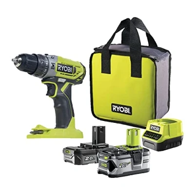 Imagen de RYOBI Taladro/Atornillador/Percutor 18V ONE+ 2 Velocidades Se Entrega con 1 Batería Litio+ 2,0Ah y 4,0Ah, Cargador Bolsa de Almacenamiento R18PD2 242S
