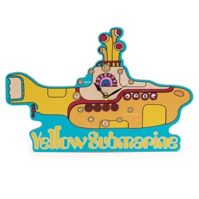 Imagen de Puckator The Beatles Reloj de Pared con Imagen Submarino Amarillo Licencia para Hombre, Lindo y Genial el hogar, Sala Juegos, Dormitorio, Oficina, decoración,
